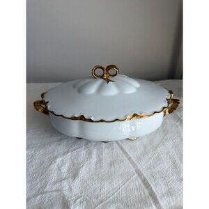 Vtg Hutschenreuther Racine Bavaria Porcelain Covered Serving Dish Limoges Style